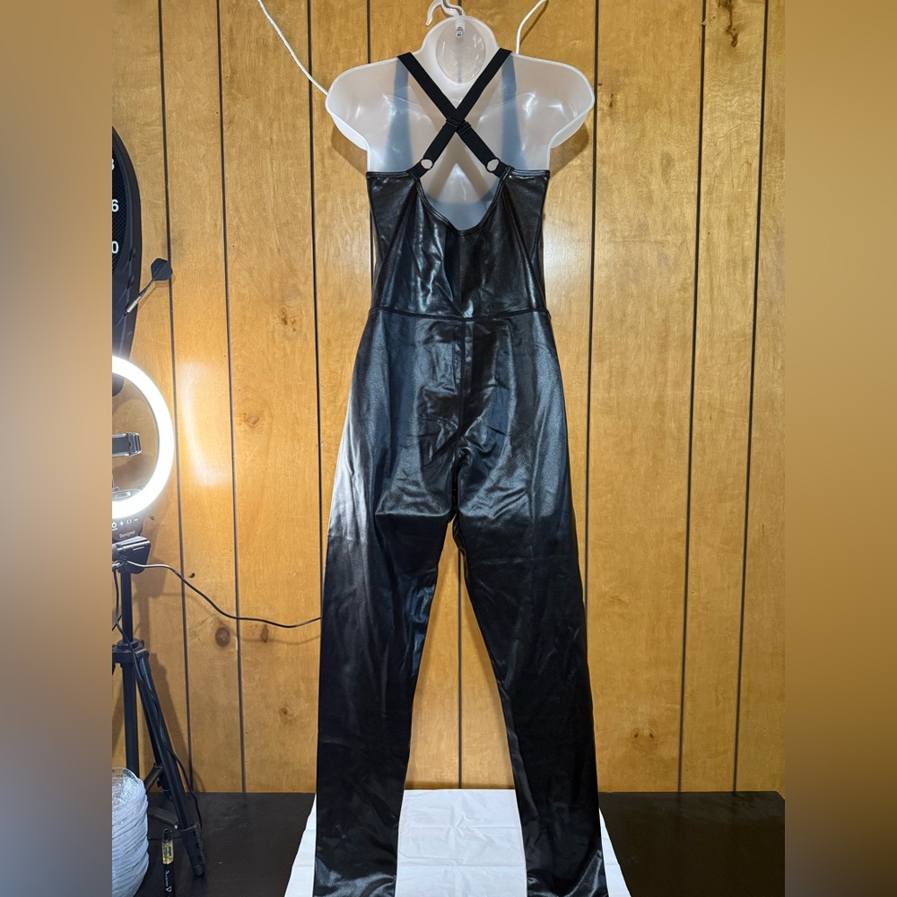 Black Leather jumpsuit Mono b NWT - Picture 2 of 3